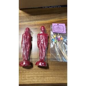 Ritual Candles: Male & Female with skull picks! Bundle!